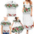 Hawaiian Tropical Flowers and Tribal Polynesian Tattoo Family Matching Summer Maxi Dress and Hawaiian Shirt White Color