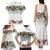 Hawaiian Tropical Flowers and Tribal Polynesian Tattoo Family Matching Tank Maxi Dress and Hawaiian Shirt White Color