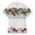 Hawaiian Tropical Flowers and Tribal Polynesian Tattoo Hawaiian Shirt White Color