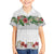 Hawaiian Tropical Flowers and Tribal Polynesian Tattoo Kid Hawaiian Shirt White Color