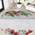 Hawaiian Tropical Flowers and Tribal Polynesian Tattoo Round Carpet White Color