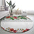 Hawaiian Tropical Flowers and Tribal Polynesian Tattoo Round Carpet White Color