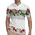 Hawaiian Tropical Flowers and Tribal Polynesian Tattoo Rugby Jersey White Color