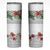 Hawaiian Tropical Flowers and Tribal Polynesian Tattoo Skinny Tumbler White Color