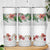 Hawaiian Tropical Flowers and Tribal Polynesian Tattoo Skinny Tumbler White Color