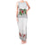 Hawaiian Tropical Flowers and Tribal Polynesian Tattoo Tank Maxi Dress White Color