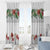 Hawaiian Tropical Flowers and Tribal Polynesian Tattoo Window Curtain White Color