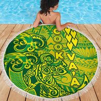 Cook Islands Va'a Polynesian Art Tattoo Beach Blanket National Color LT03 - Polynesian Pride