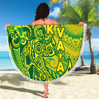 Cook Islands Va'a Polynesian Art Tattoo Beach Blanket National Color LT03 - Polynesian Pride