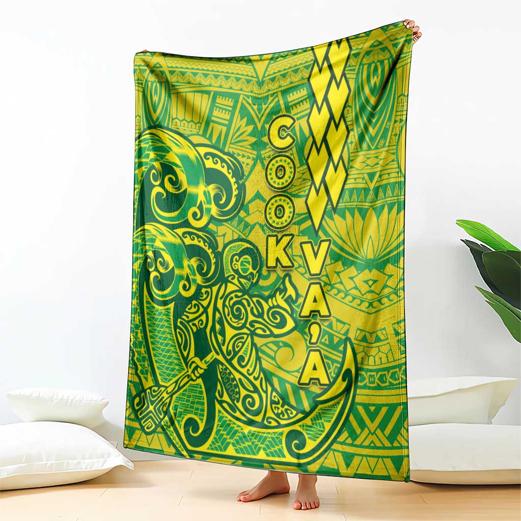 Cook Islands Va'a Polynesian Art Tattoo Blanket National Color LT03 - Polynesian Pride