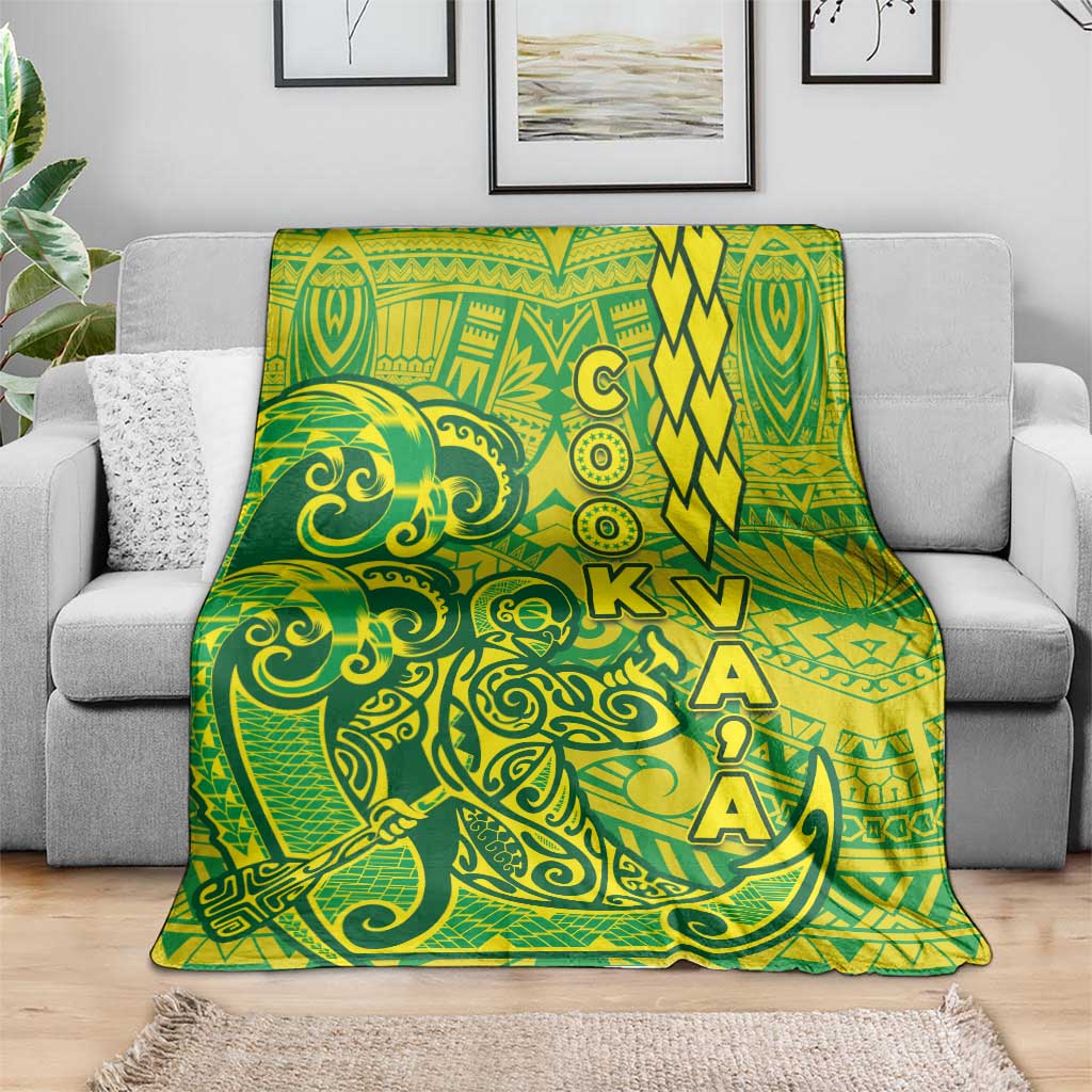 Cook Islands Va'a Polynesian Art Tattoo Blanket National Color LT03 - Polynesian Pride