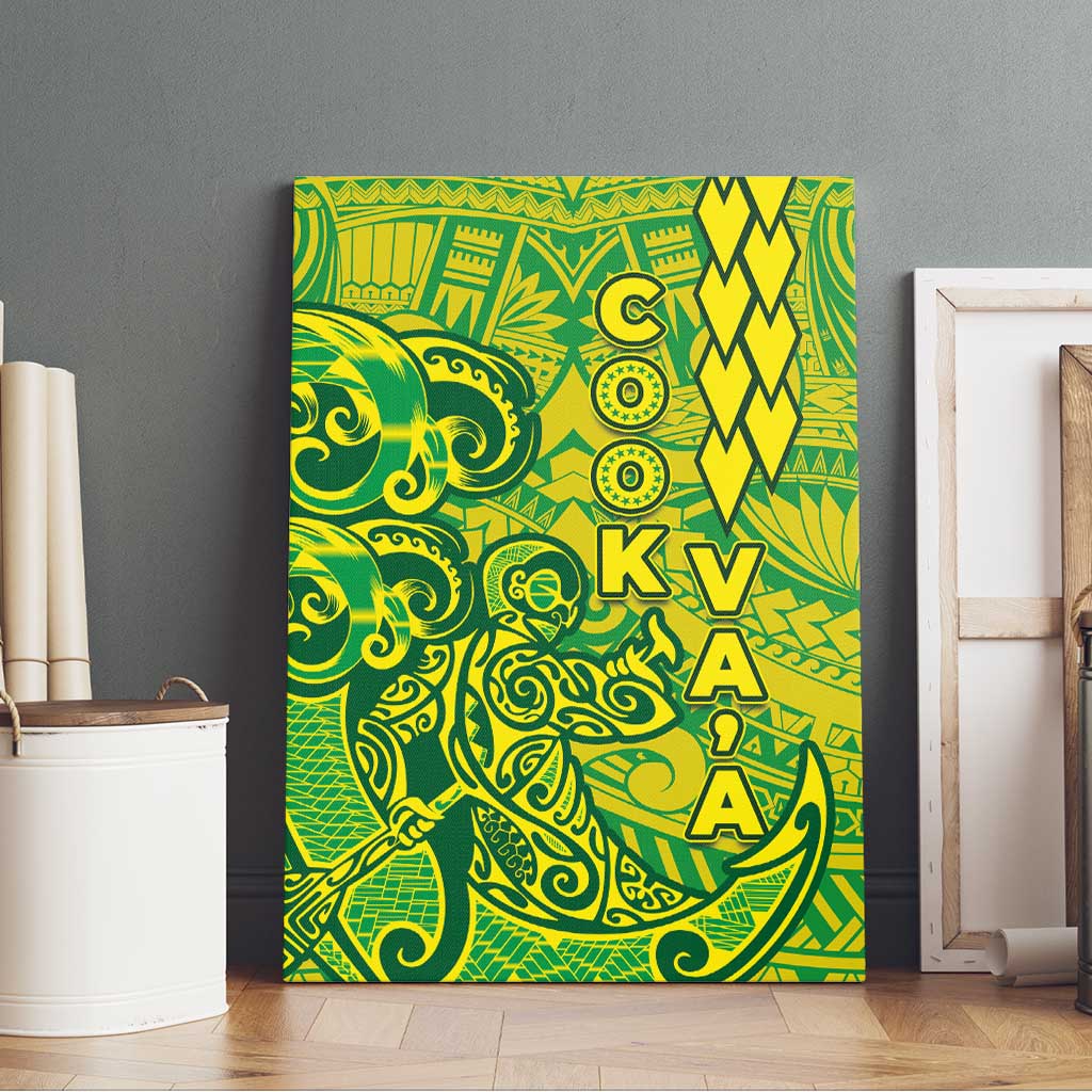 Cook Islands Va'a Polynesian Art Tattoo Canvas Wall Art National Color LT03 - Polynesian Pride