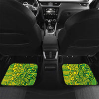 Cook Islands Va'a Polynesian Art Tattoo Car Mats National Color LT03 Set 2pcs - Back Green - Yellow - Polynesian Pride