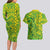 Cook Islands Vaa Polynesian Art Tattoo Couples Matching Long Sleeve Bodycon Dress and Hawaiian Shirt National Color