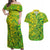 Cook Islands Vaa Polynesian Art Tattoo Couples Matching Off Shoulder Maxi Dress and Hawaiian Shirt National Color