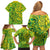 Cook Islands Vaa Polynesian Art Tattoo Family Matching Off Shoulder Short Dress and Hawaiian Shirt National Color