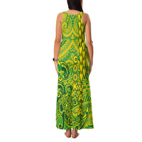 Cook Islands Vaa Polynesian Art Tattoo Family Matching Tank Maxi Dress and Hawaiian Shirt National Color
