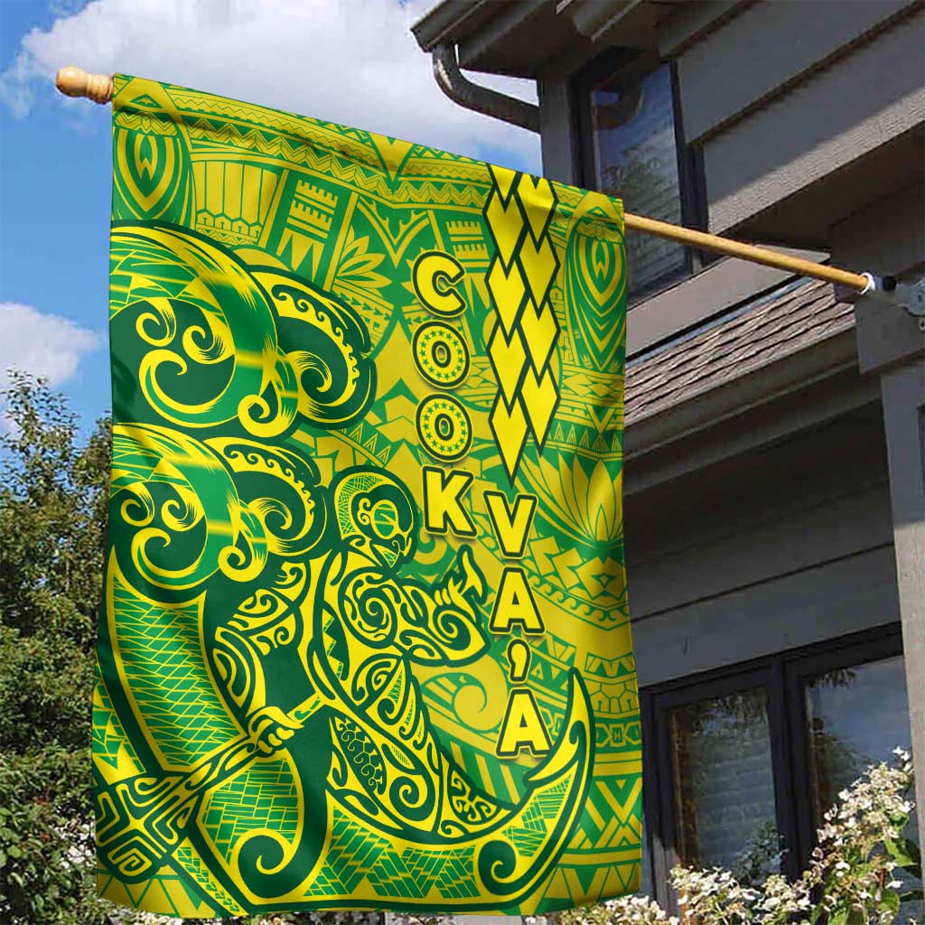 Cook Islands Va'a Polynesian Art Tattoo Garden Flag National Color LT03 - Polynesian Pride