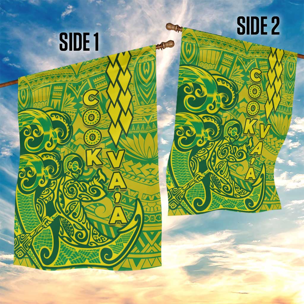 Cook Islands Va'a Polynesian Art Tattoo Garden Flag National Color LT03 - Polynesian Pride