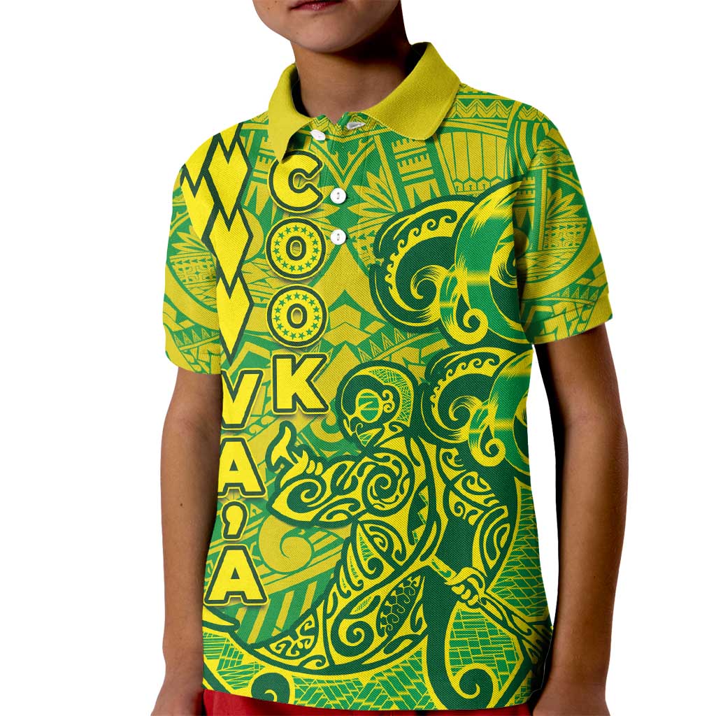 Cook Islands Vaa Polynesian Art Tattoo Kid Polo Shirt National Color