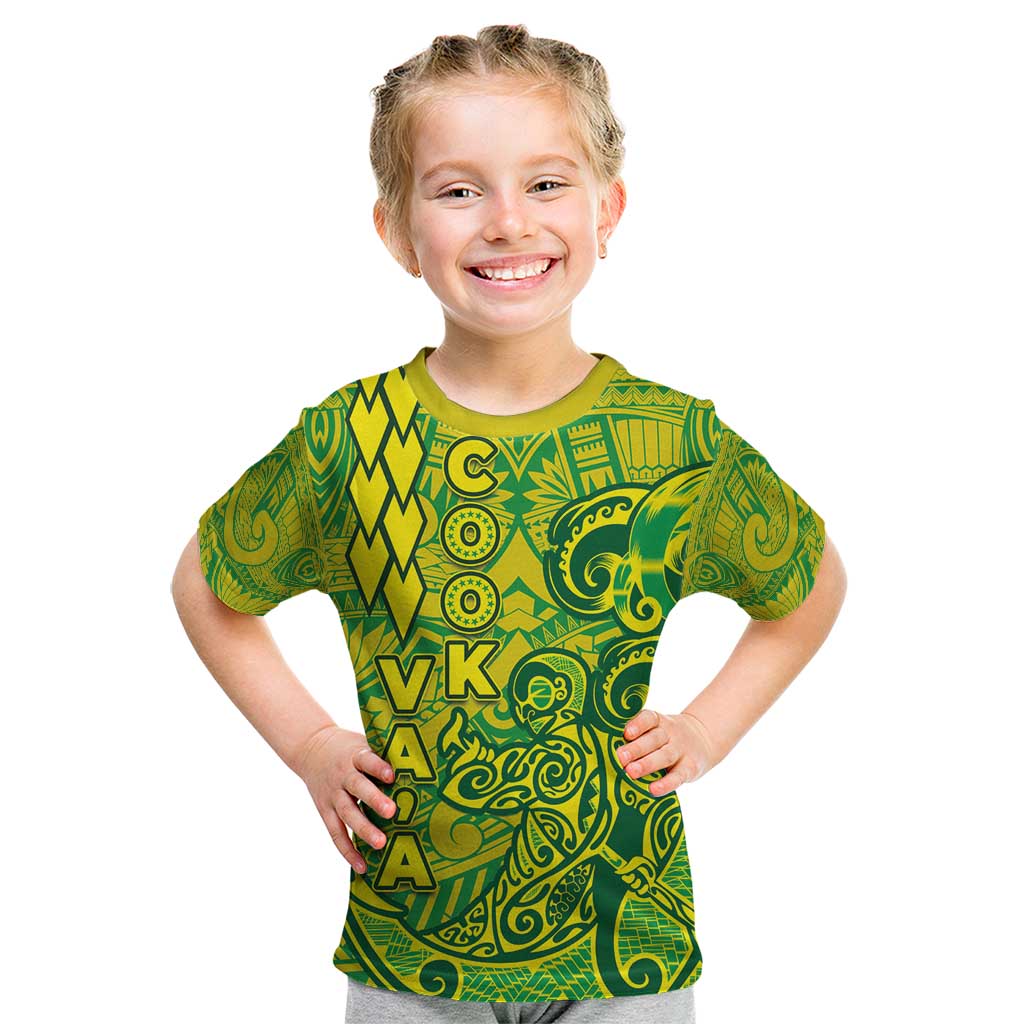 Cook Islands Vaa Polynesian Art Tattoo Kid T Shirt National Color