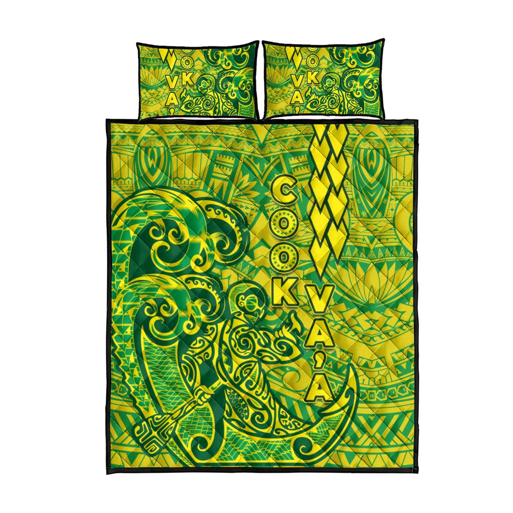 Cook Islands Va'a Polynesian Art Tattoo Quilt Bed Set National Color LT03 - Polynesian Pride