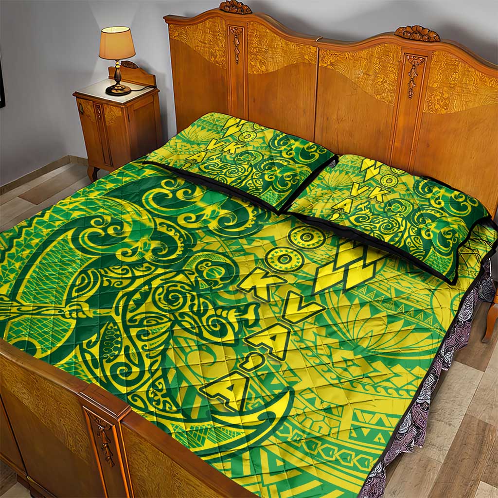 Cook Islands Va'a Polynesian Art Tattoo Quilt Bed Set National Color LT03 - Polynesian Pride