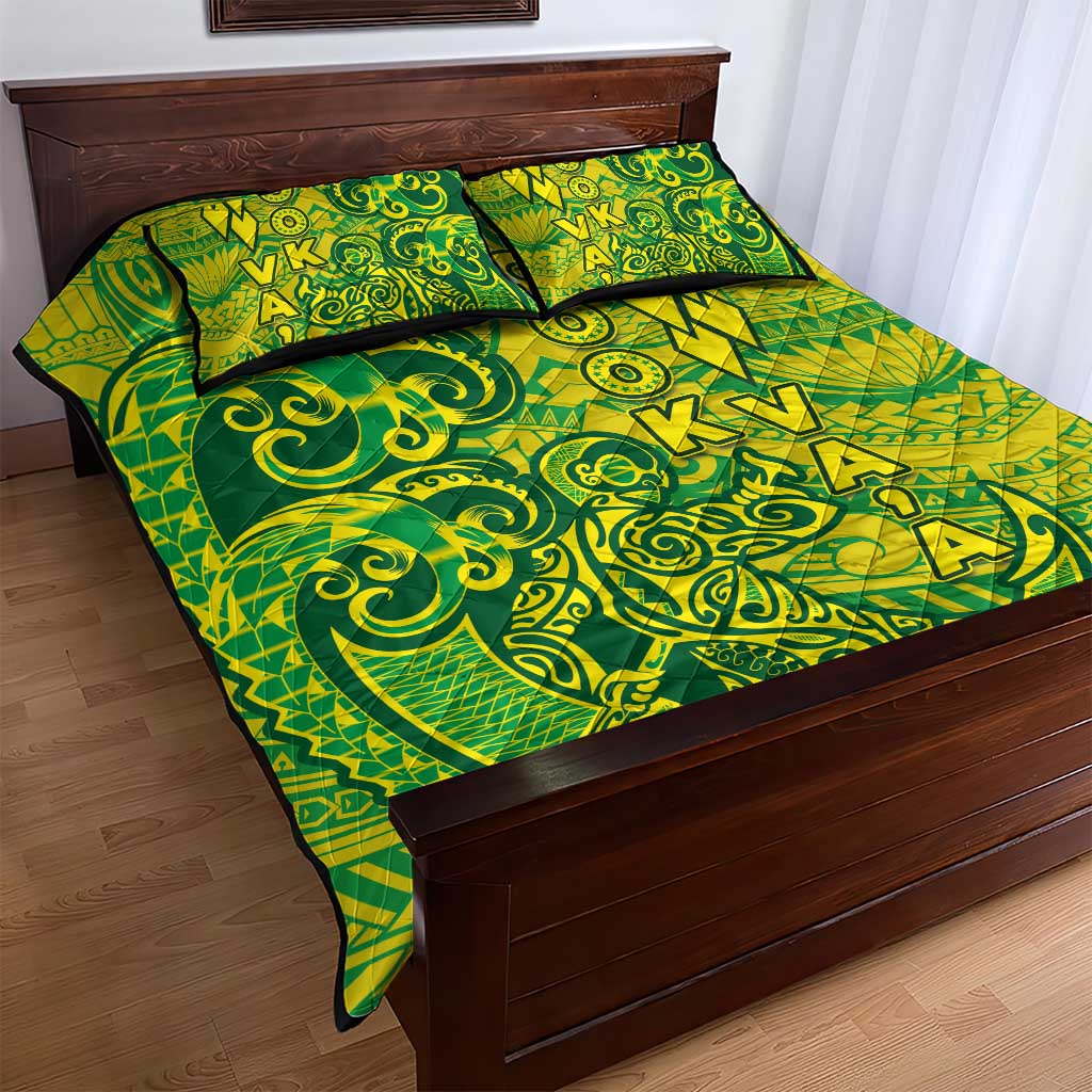 Cook Islands Va'a Polynesian Art Tattoo Quilt Bed Set National Color LT03 - Polynesian Pride