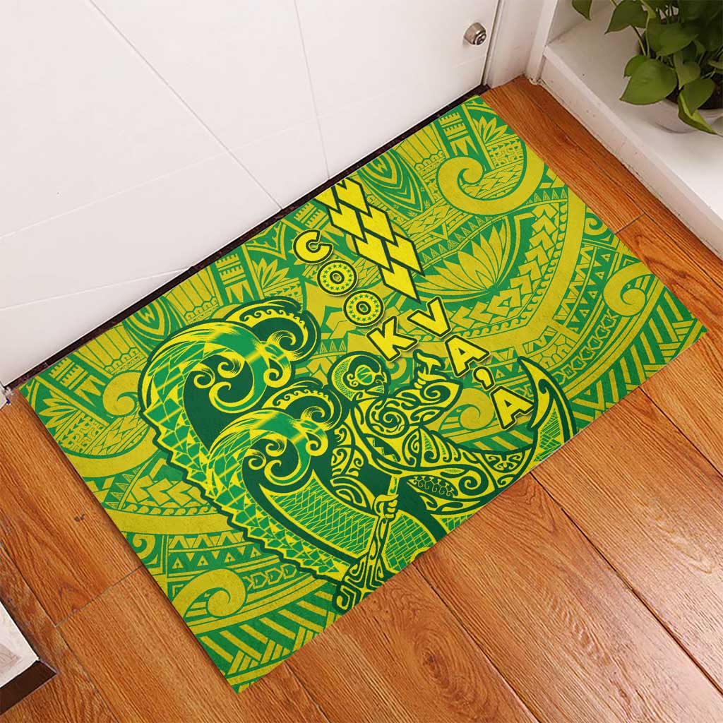 Cook Islands Va'a Polynesian Art Tattoo Rubber Doormat National Color LT03 - Polynesian Pride