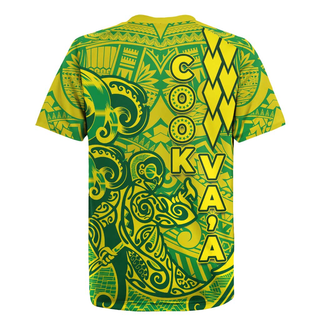 Cook Islands Va'a Polynesian Art Tattoo Rugby Jersey National Color LT03 - Polynesian Pride
