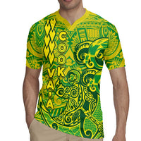 Cook Islands Va'a Polynesian Art Tattoo Rugby Jersey National Color LT03 - Polynesian Pride
