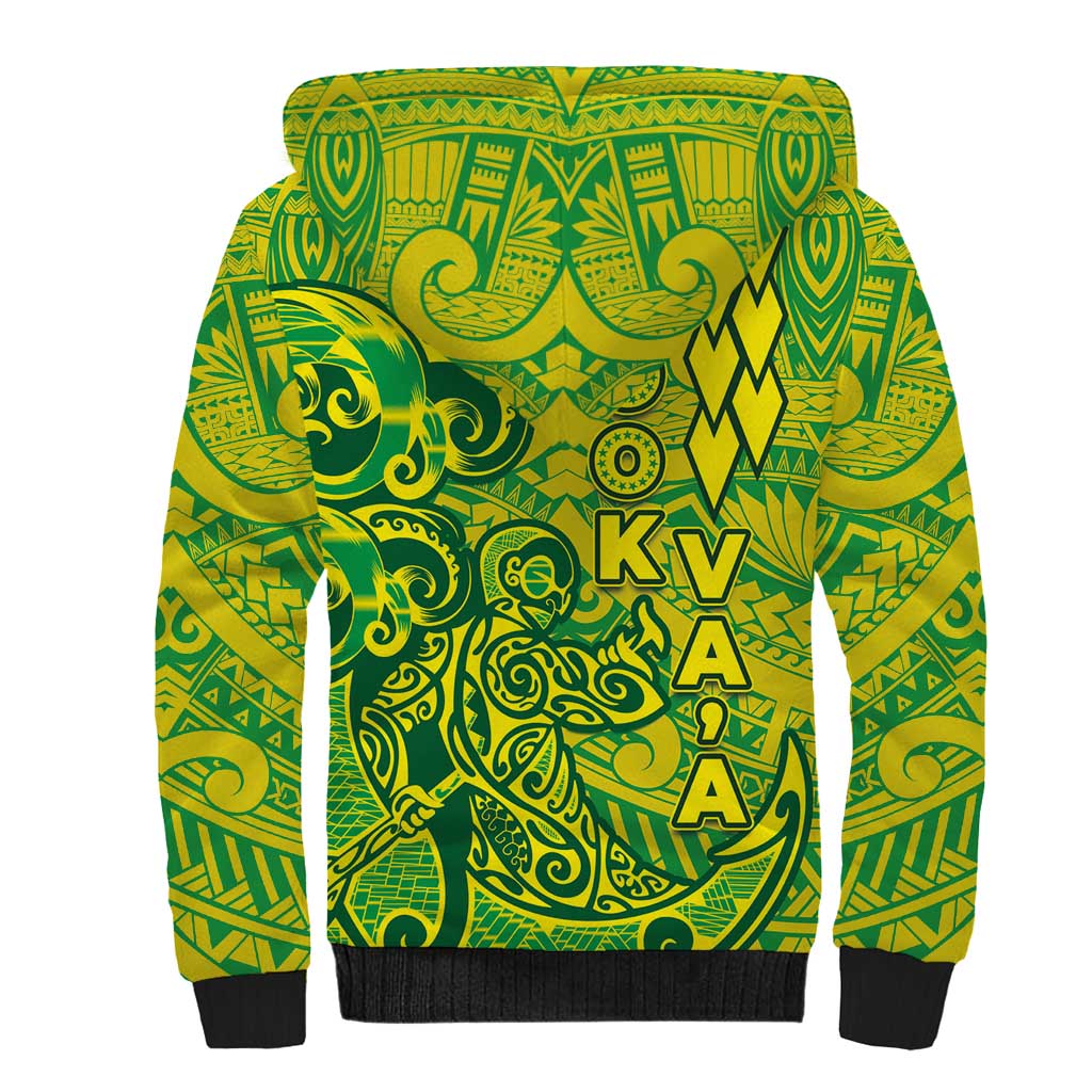 Cook Islands Va'a Polynesian Art Tattoo Sherpa Hoodie National Color LT03 - Polynesian Pride