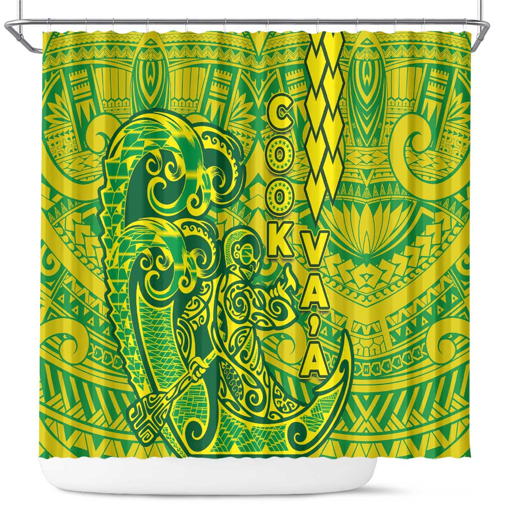 Cook Islands Vaa Polynesian Art Tattoo Shower Curtain National Color