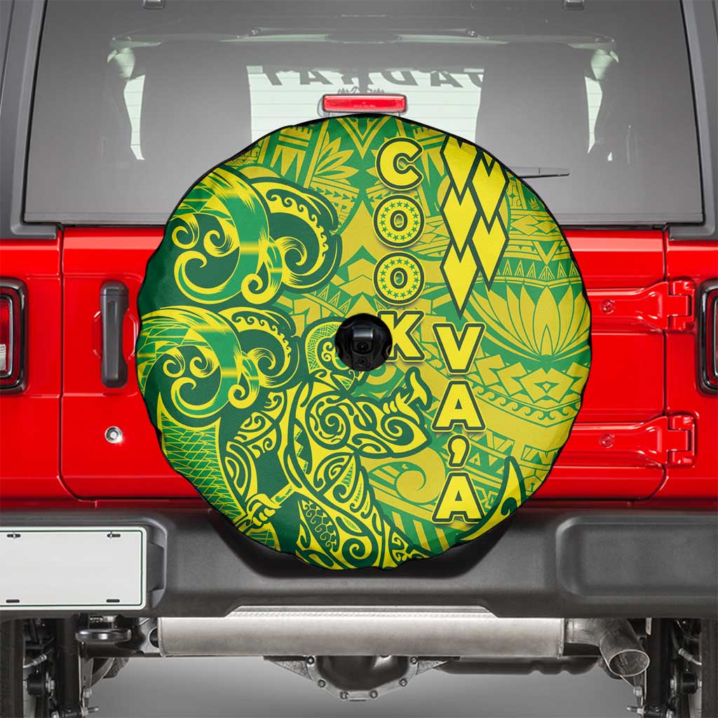 Cook Islands Va'a Polynesian Art Tattoo Spare Tire Cover National Color LT03 - Polynesian Pride