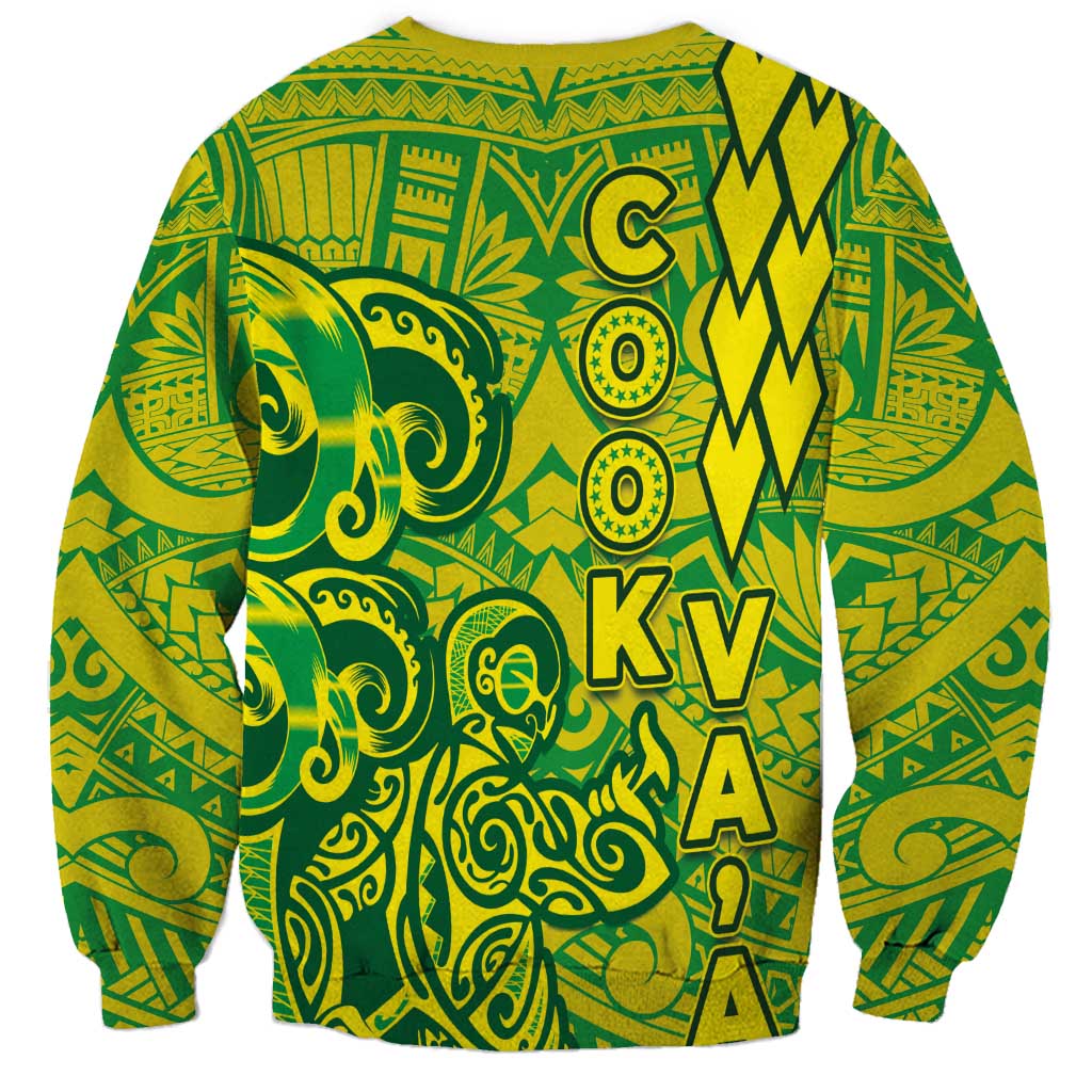Cook Islands Va'a Polynesian Art Tattoo Sweatshirt National Color LT03 - Polynesian Pride