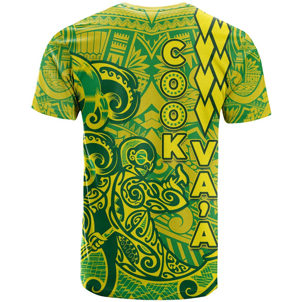 Cook Islands Va'a Polynesian Art Tattoo T Shirt National Color LT03 - Polynesian Pride