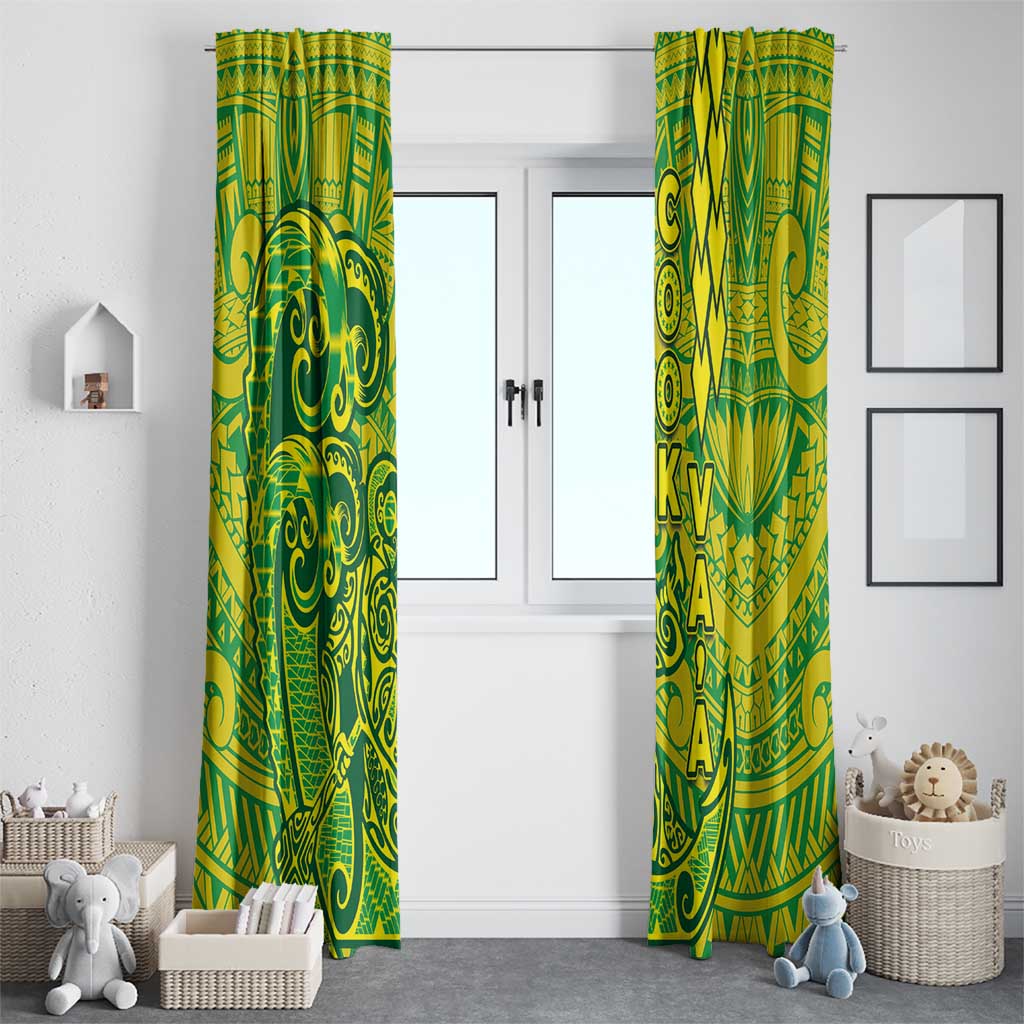 Cook Islands Va'a Polynesian Art Tattoo Window Curtain National Color LT03 - Polynesian Pride