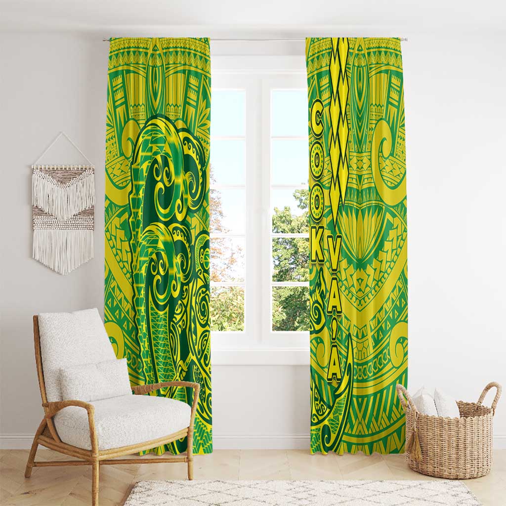 Cook Islands Va'a Polynesian Art Tattoo Window Curtain National Color LT03 - Polynesian Pride