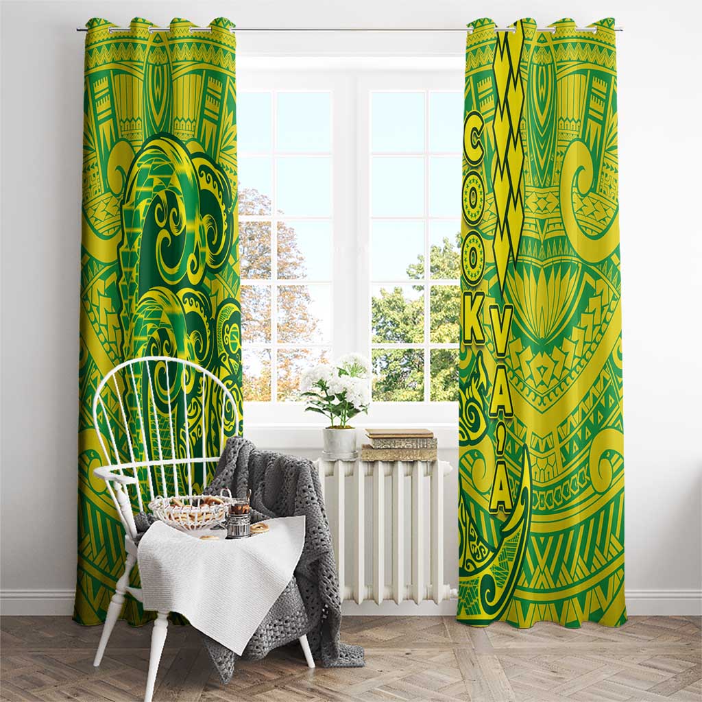 Cook Islands Va'a Polynesian Art Tattoo Window Curtain National Color LT03 - Polynesian Pride