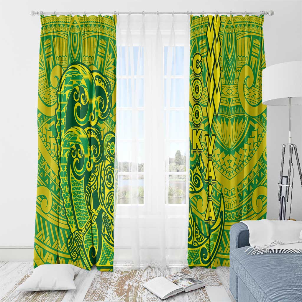Cook Islands Va'a Polynesian Art Tattoo Window Curtain National Color LT03 - Polynesian Pride