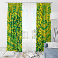 Cook Islands Va'a Polynesian Art Tattoo Window Curtain National Color LT03 - Polynesian Pride