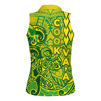 Cook Islands Vaa Polynesian Art Tattoo Women Sleeveless Polo Shirt National Color