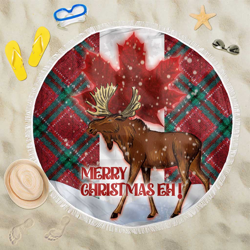 Canadian Christmas - Moose and Maple Retro Style Beach Blanket LT03 One Size 150cm Red - Polynesian Pride