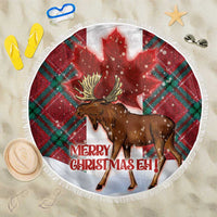 Canadian Christmas - Moose and Maple Retro Style Beach Blanket LT03 One Size 150cm Red - Polynesian Pride