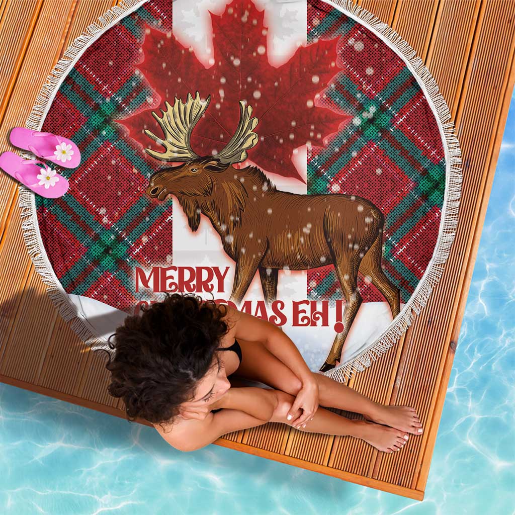 Canadian Christmas - Moose and Maple Retro Style Beach Blanket LT03 - Polynesian Pride