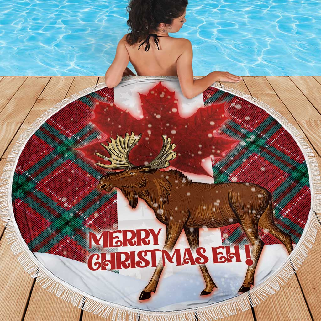 Canadian Christmas - Moose and Maple Retro Style Beach Blanket LT03 - Polynesian Pride
