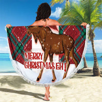 Canadian Christmas - Moose and Maple Retro Style Beach Blanket LT03 - Polynesian Pride