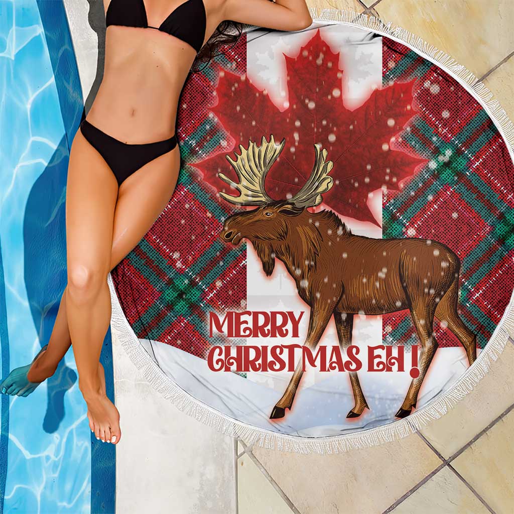 Canadian Christmas - Moose and Maple Retro Style Beach Blanket LT03 - Polynesian Pride