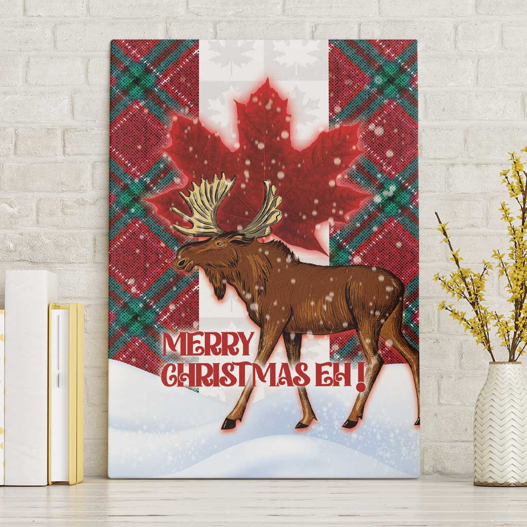 Canadian Christmas - Moose and Maple Retro Style Canvas Wall Art LT03 Without Frame Red - Polynesian Pride