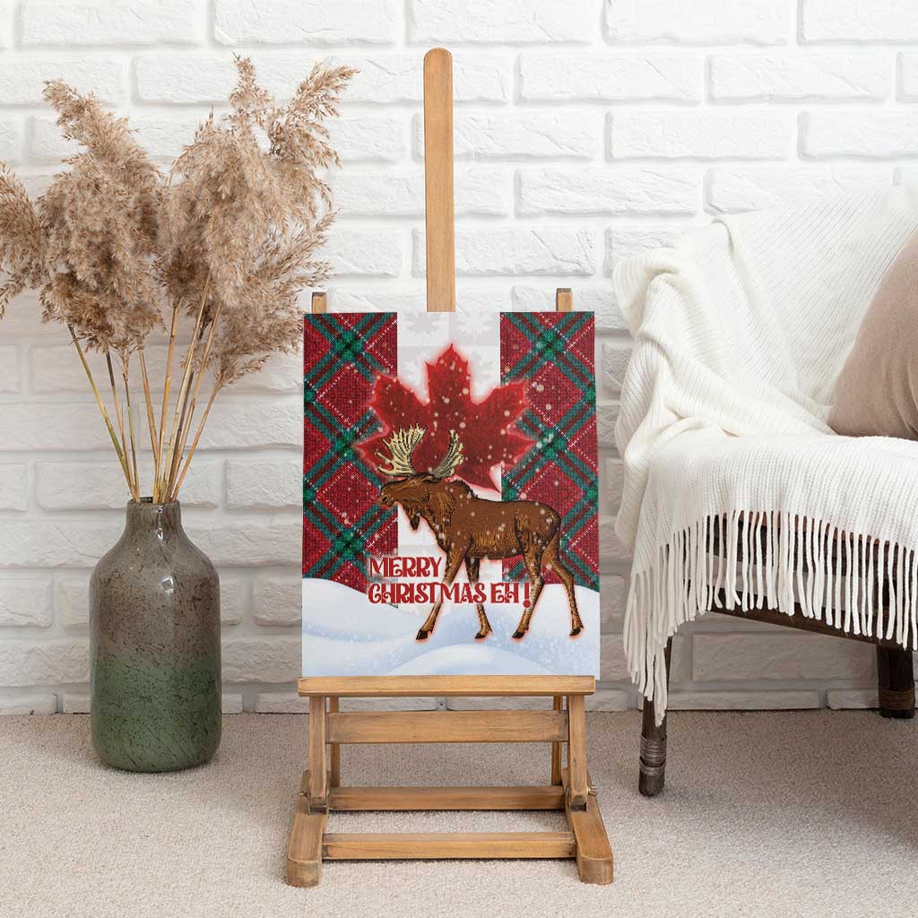 Canadian Christmas - Moose and Maple Retro Style Canvas Wall Art LT03 - Polynesian Pride
